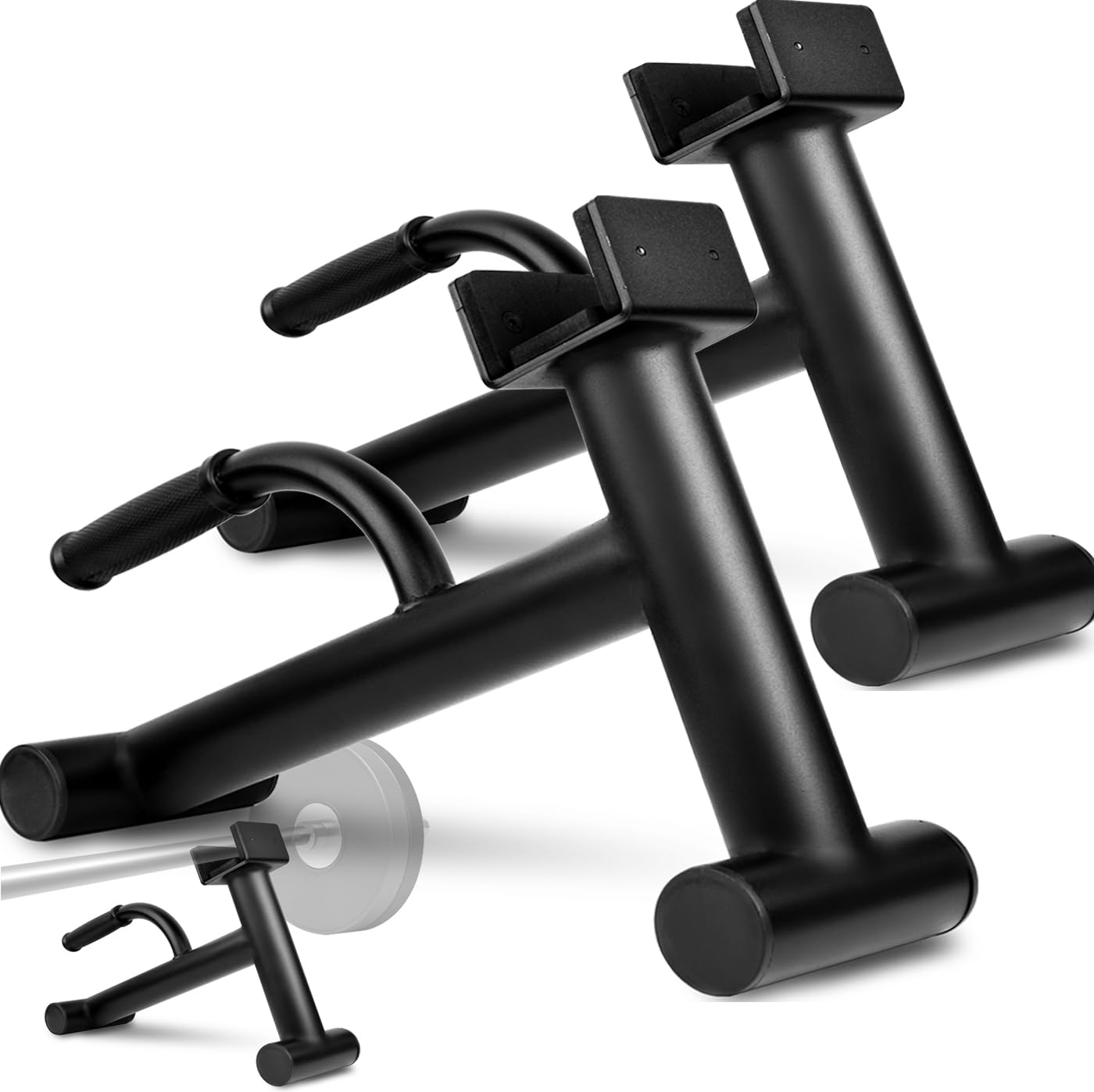 Deadlift Jack Barbell Stand,Barbell Stand for Weight Training Home Gym Easily Unload and Load 600lbs Barbell Plates for Deadlift Exercise (2 PCS)