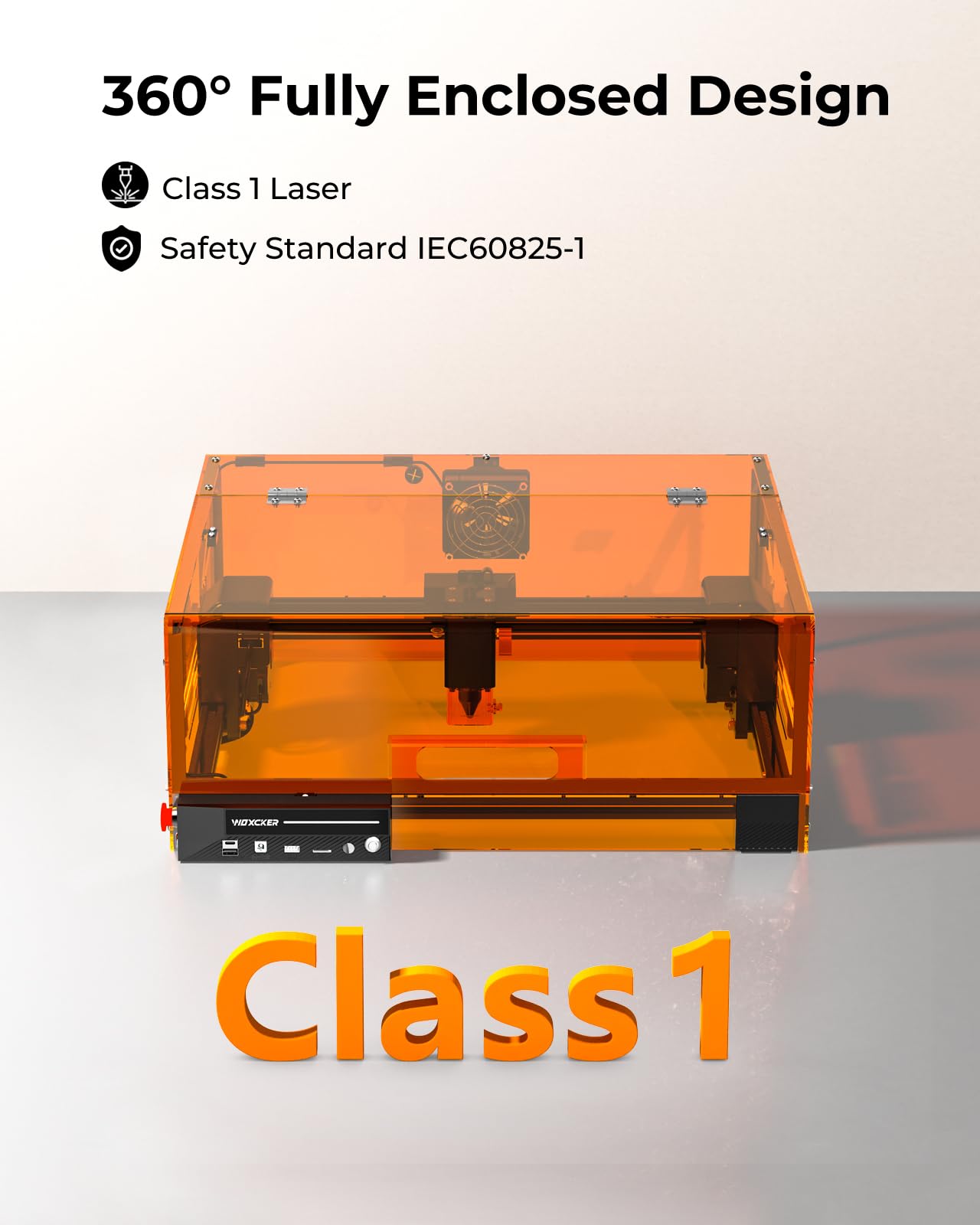 Laser Cutter and Engraver Machine, 20W Woxcker L2 MAX 0.01 High Precision 300x300mm Bed Size Laser Engraving Machine for Wood Metal Glass Leather Acrylic Class 1 laser Output: 20000 mW