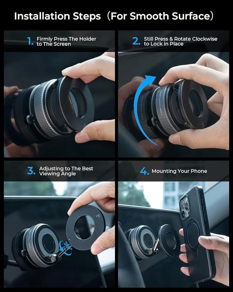 BEIDOQIXIN 360 Automobiles[98+LBS 2800gf Magnetic Car Phone Holder Vacuum Adsorption Suitable for iPhone and Android