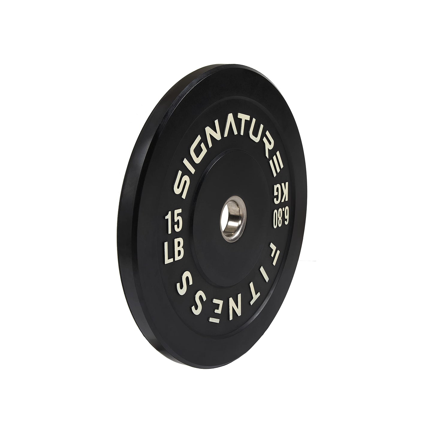 Signature Fitness 2" Olympic Bumper Plate Weight Plates with Steel Hub, 15LB Pair, Colored