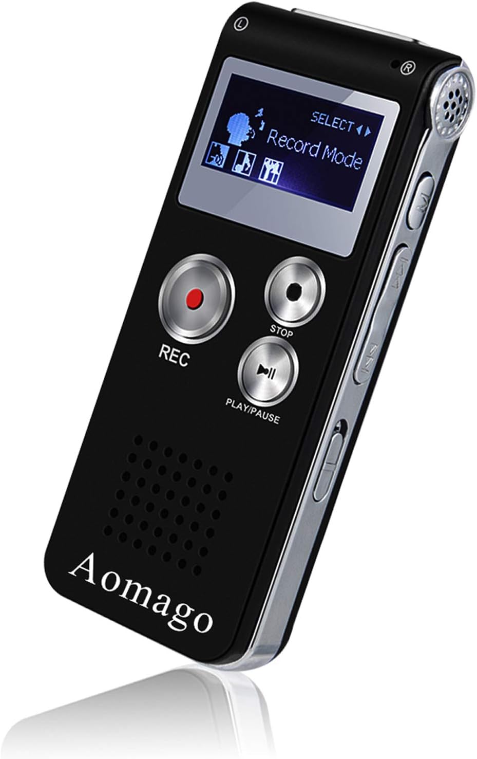 Aomago 64GB MP3 Digital Voice Recorder Voice Activated Recorder for Lectures, Meetings, Interviews Audio Mini Recorder