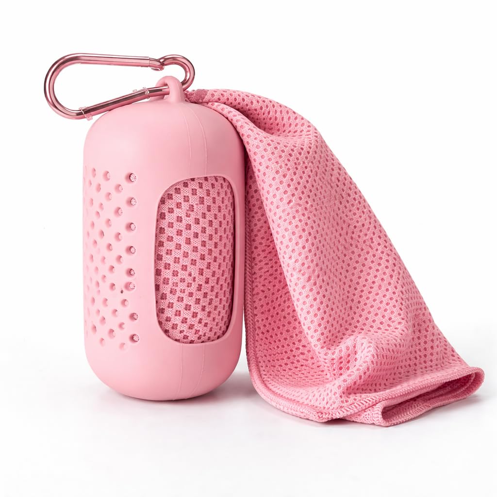 Cooling Towel with Clip Case – Quick-Dry Neck Wrap for Sports, Beach Tote Bags, Gym, Travel & Outdoor Heat