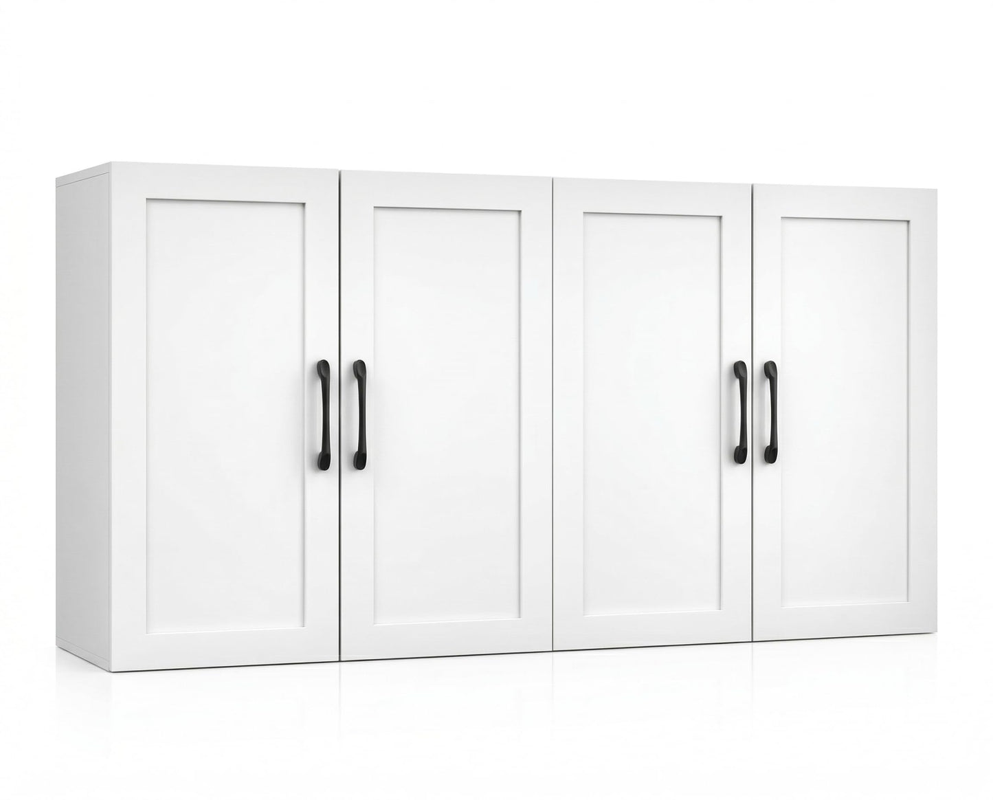 Cozivellia Wall Cabinet with Adjustable Shelves, Laundry Room Cabinet with 4 Doors, Kitchen Storage Cupboard Cabinet, Wall Mount Medicine Cabinet for Bathroom, Living Room, White