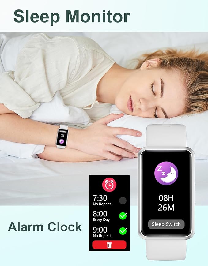 HUAKUA Fitness Tracker No Bluetooth No APP No Phone Needed, Fitness Watch for Men Women Parents IP68 Waterproof with Full Touch Screen Steps Calories Counter Sleep Tracker Alarm Clocks (Gray)