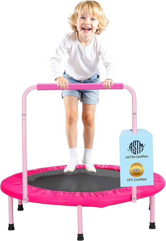 VEVOR 3FT Trampoline 36" Indoor/Outdoor for Toddlers, Foldable Mini Baby With Foam Handle, Recreational Birthday Gift