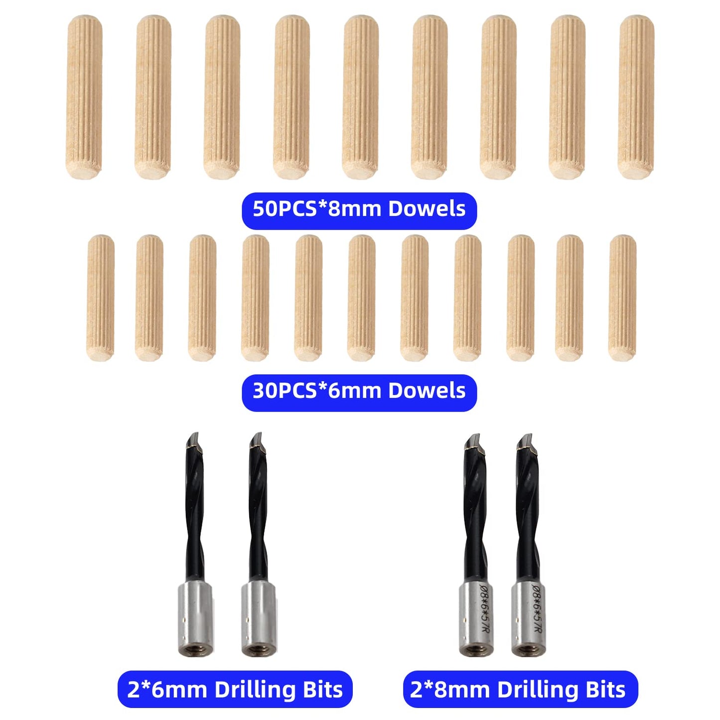 AONLLEN DJ710 Dual Spindle Dowel Jointer,Wood Dowels Joiner,with two 8mm and 6mm bits,Wooden Dowel Pins 80pcs,Biscuit Joiner