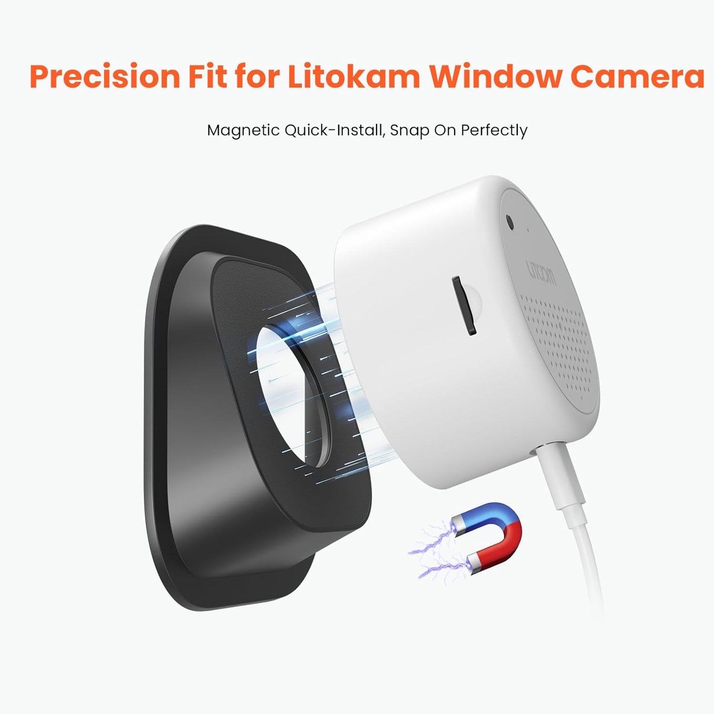 Window Mount for Litokam Window Camera Only, Adjustable Angle Tilt(Up/Down/Left/Right), No Screws, No Reflections