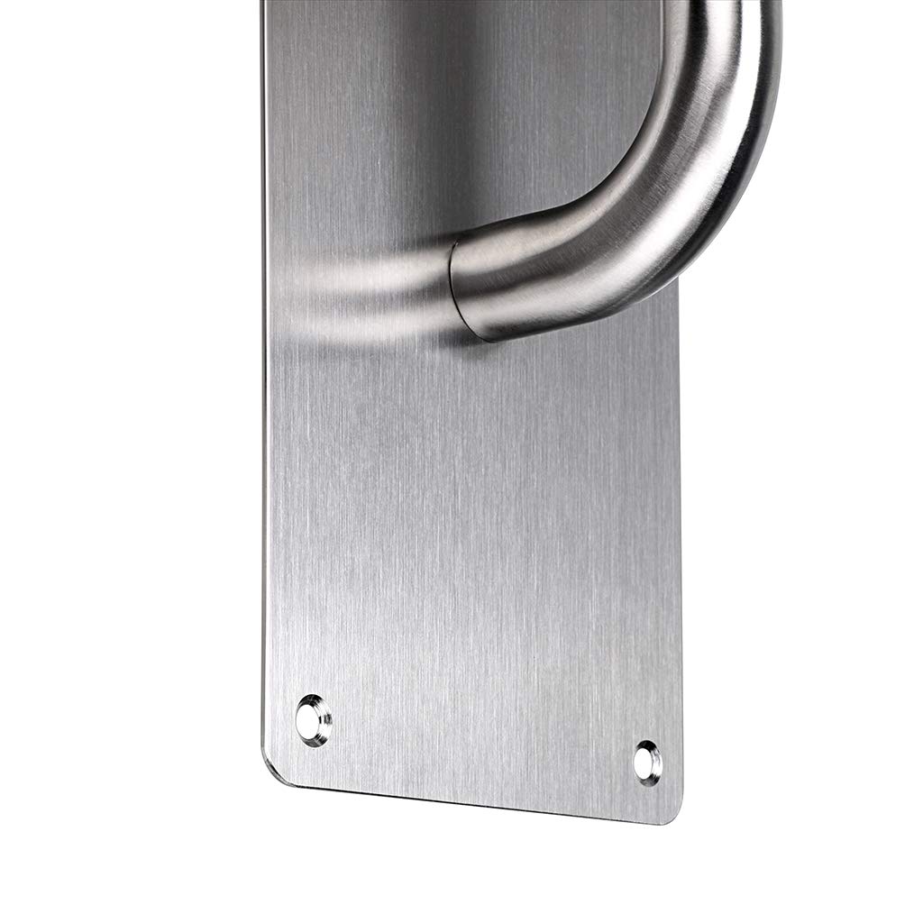 Sumnacon 2 Set 12" Stainess Steel Door Handle Pull & Push Plate - Heavy Duty Gate Handle Bar for Home/Office/Warehouse/Public, Suitable of Wooden/Composite Door with Screws, Brushed