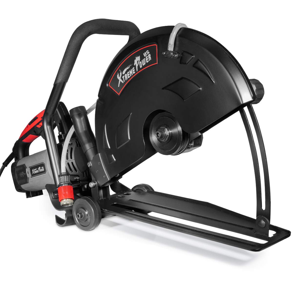 XtremepowerUS 3200W Electric 16" Concrete Cut Off Saw Wet/Dry Circular Saw Disc Cutter Guide Roller Masonry Brick Build-In Water Line with Blade