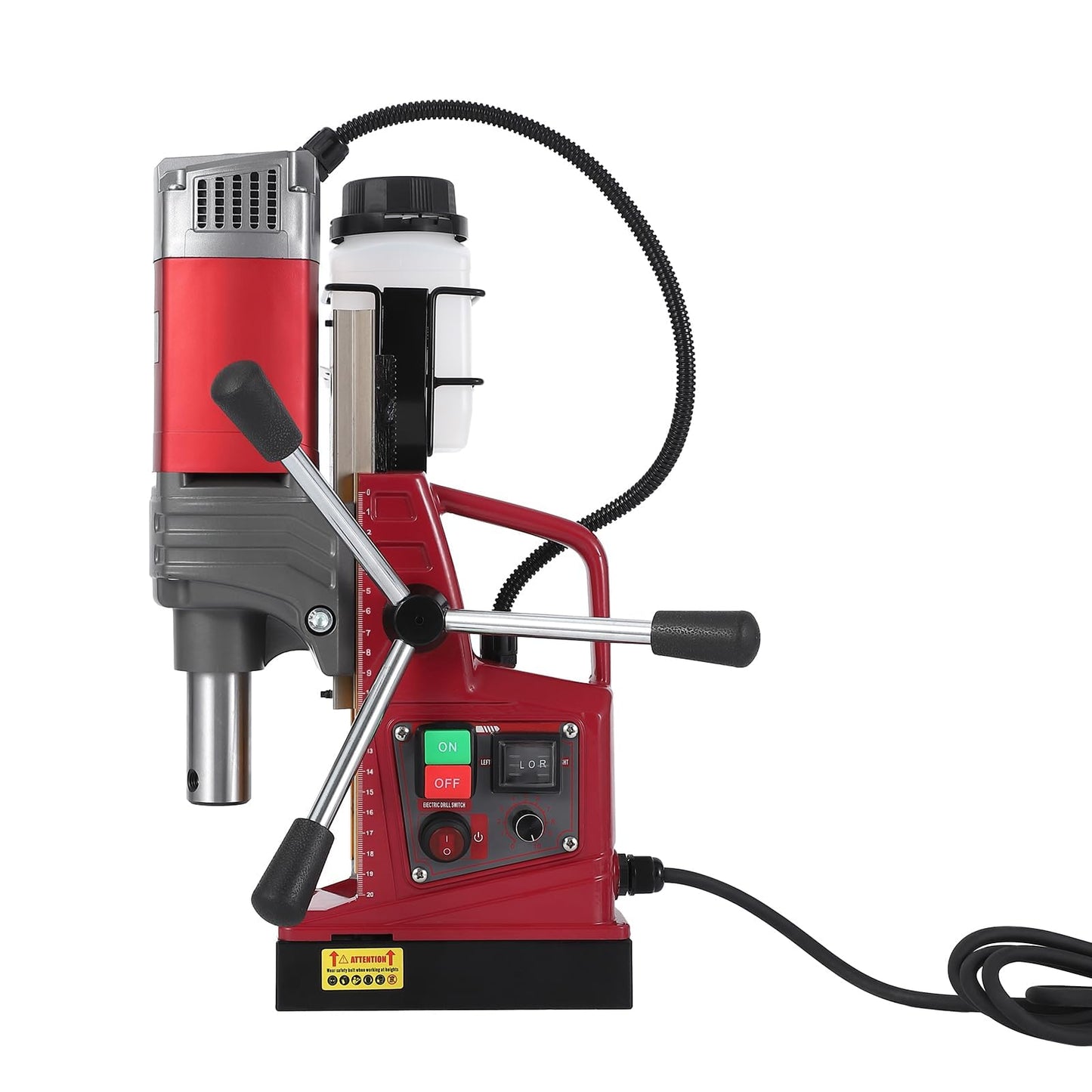 High-Torque Magnetic Drill Press, 1550W, 1.57” Capacity, 10-Speed Adjustable, 13000N Mag Base, Reverse, Twist Adapter, for Metalworking, Construction & Fabrication