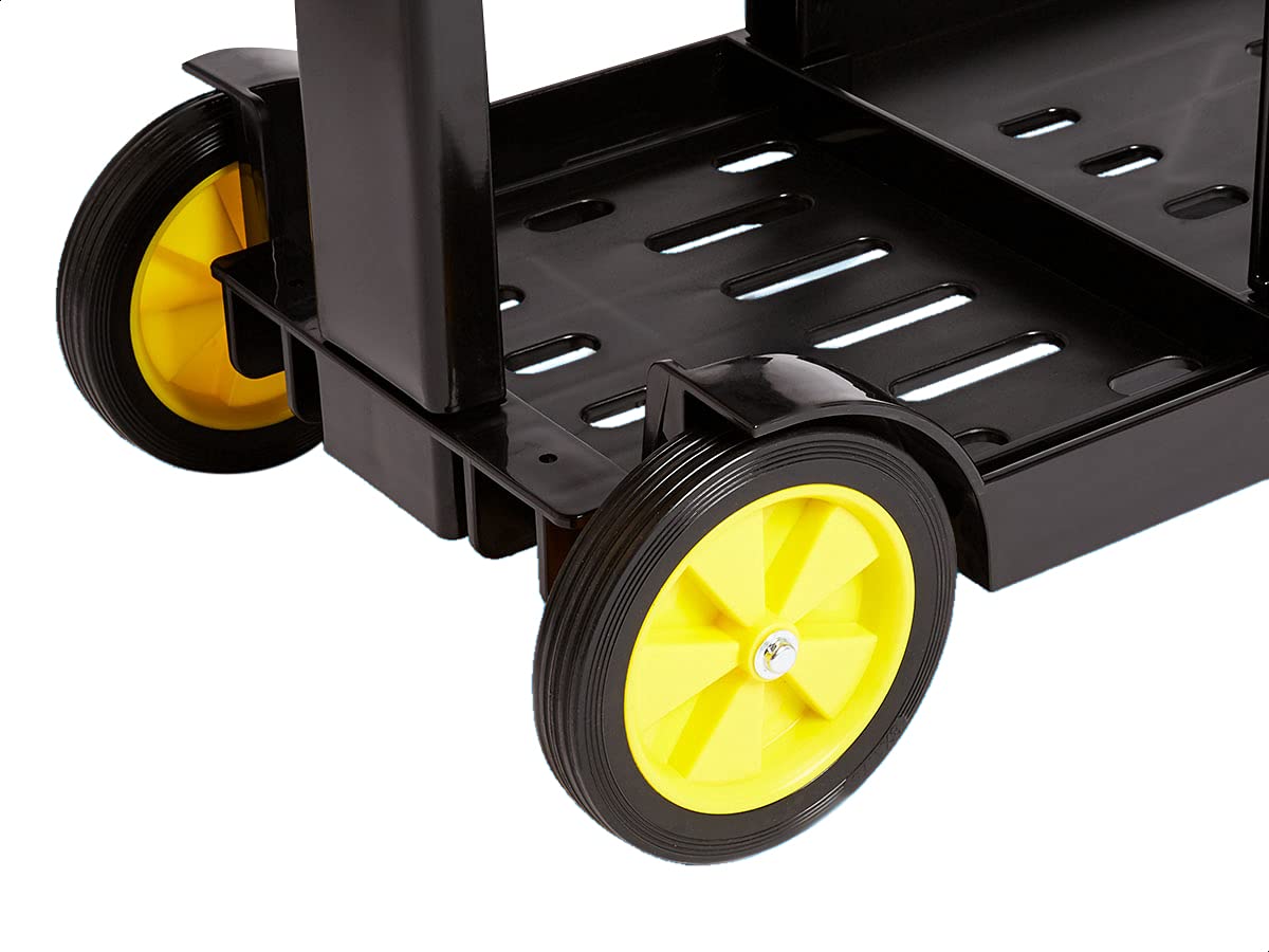 AmazonCommercial Janitorial Utility Cart, Rolling, Portable, with Supply Shelves, Black