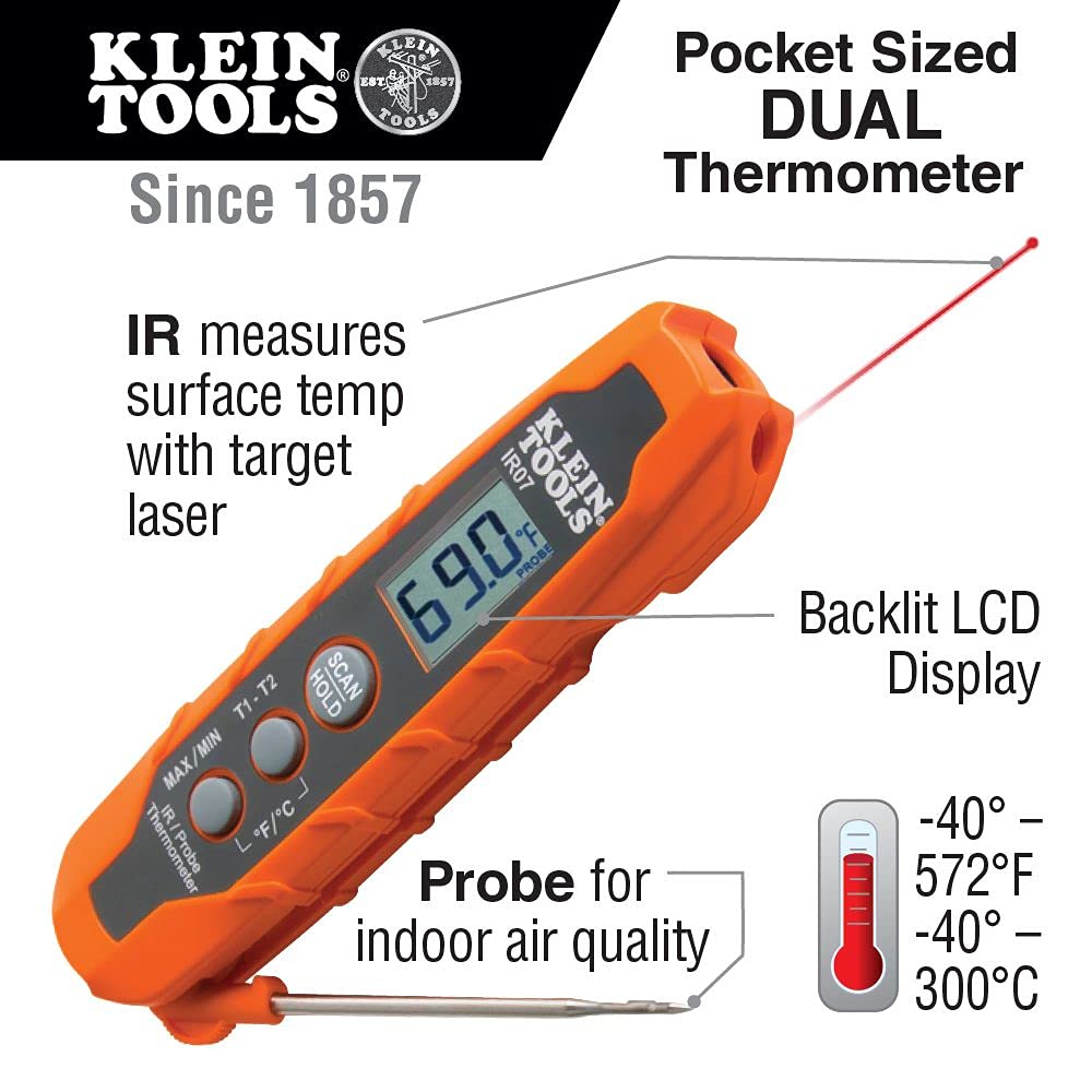 Klein Tools CL320KIT HVAC Kit for HVAC Testing; Digital Clamp Meter, Non-Contact Voltage Tester, and Infrared/Probe Thermometer & Rare-Earth Magnetic Hanger no Strap