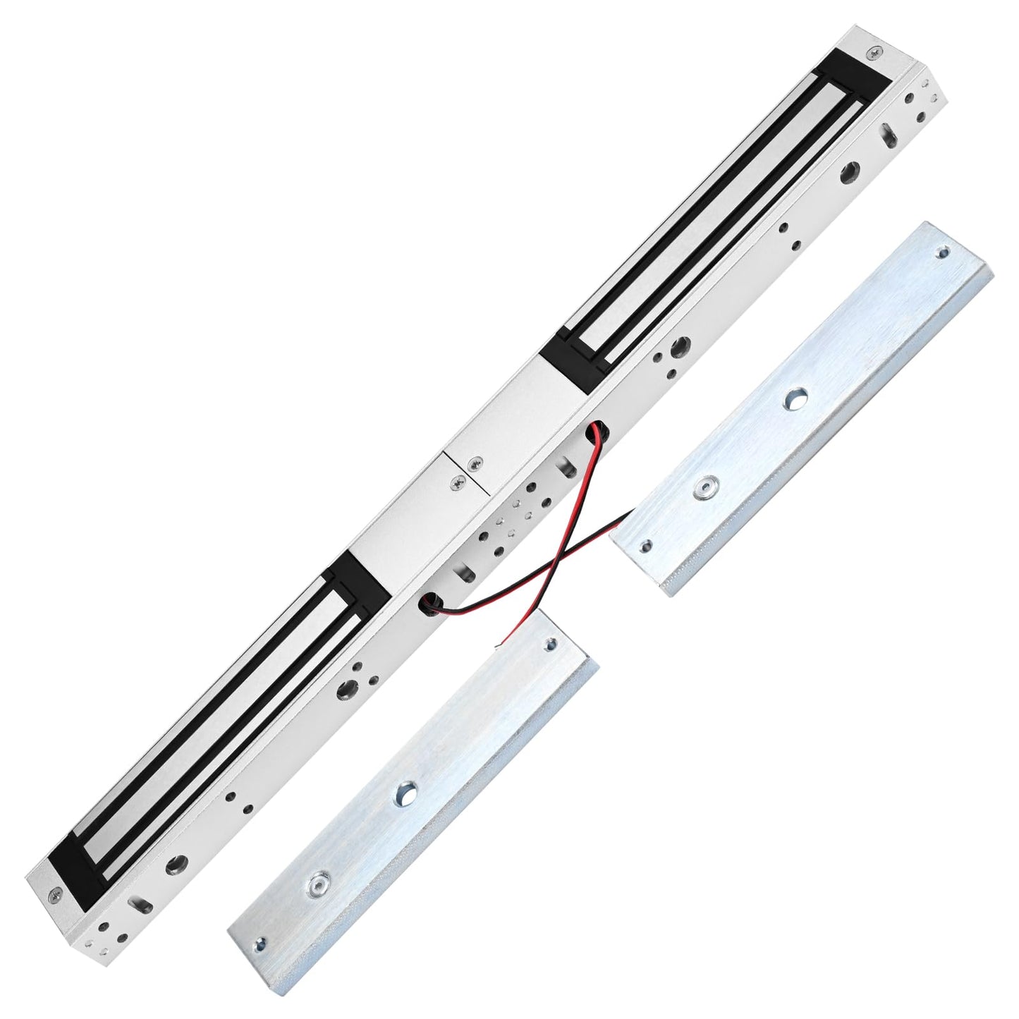 Double Door Magnetic Lock with ZL Bracket, Surface-Mount 12V DC Fail-Safe Electromagnetic Locks, 600LBS Holding Force for Indoor Access Control Systems (E- Double Doors 600LBS Lock +ZL Bracket)