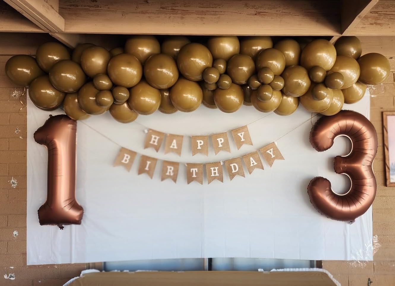 Numbers Balloon - 40 Inch Large Coffee Brown Birthday Decoration for Three Year Old Party