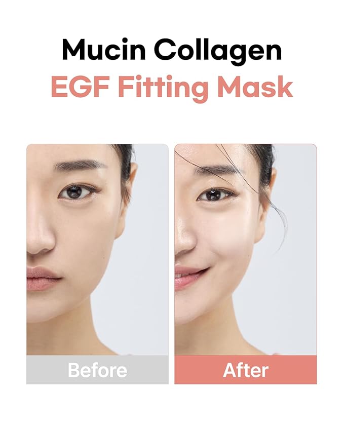 Mucin Collagen EGF Mask (Plant Mucin & 7 Collagen Complex) Hydrogel Sheet for Overnight Moisturizing Skincare, 5 Pack ??Bestselling Korean Face Mask, Glass Skin Glow Up Essentials