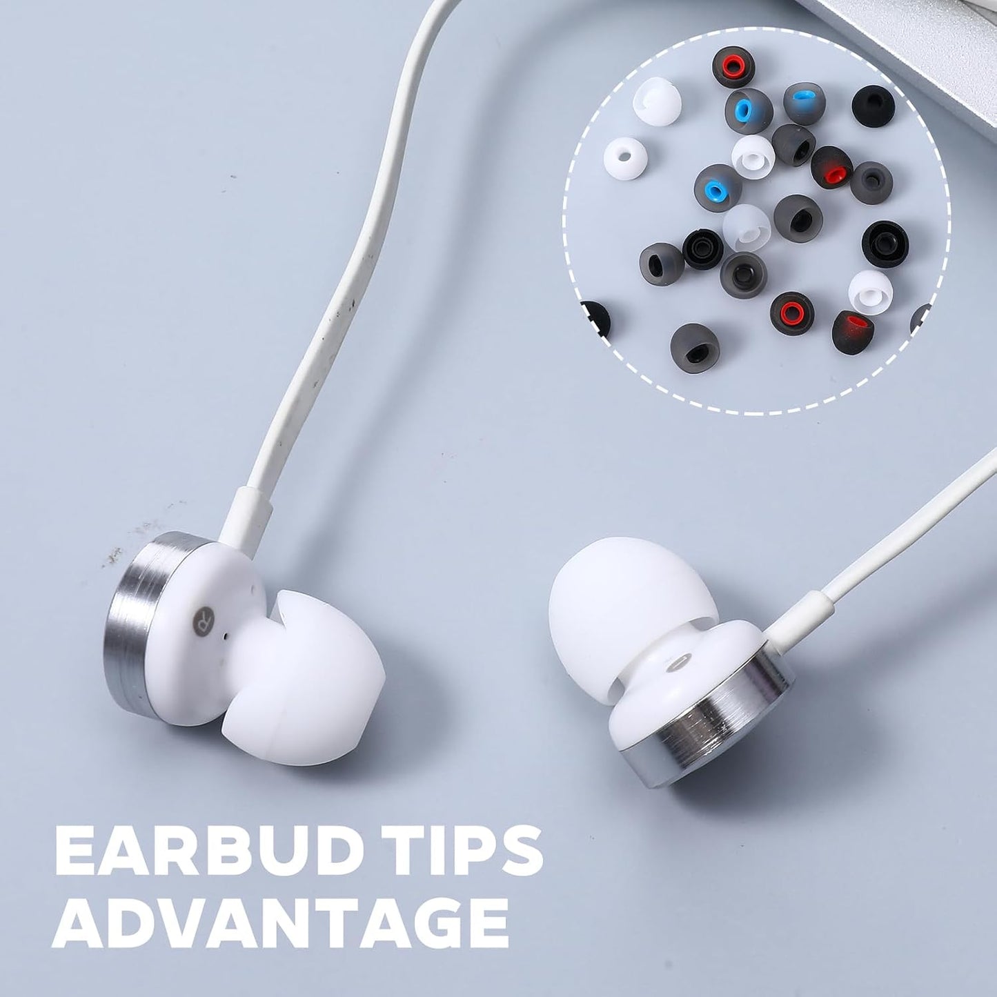 Josojoou 72Pcs 3 Earbuds(6 Earbud Replacement Tips Soft Silicone Earbuds Tips Sizes S/M/L Headphone Earbud Covers Fit
