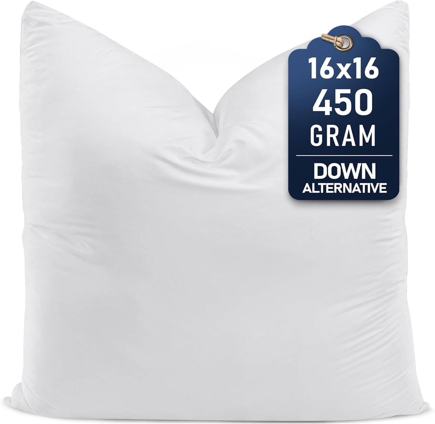 Utopia Bedding Throw Pillow - Fluffy 16x16 Inches Down Alternative Cushion in White | Perfect for Bed, Sofa & Couch