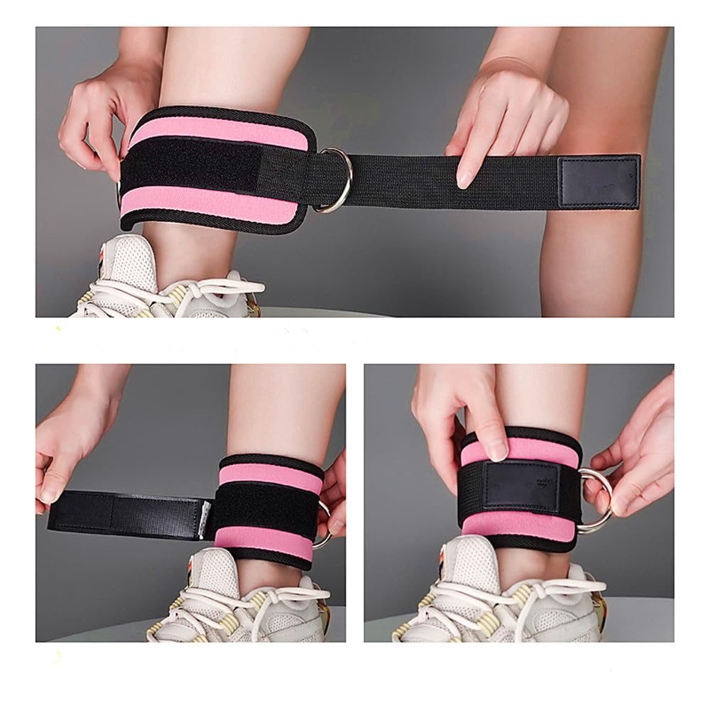 Aacehlh Ankle Strap for Cable Machine,1 Pair Adjustable Neoprene Padded Ankle Cuff for Leg Extensions,Glute Workouts,Gym for Women and Men (Blue)