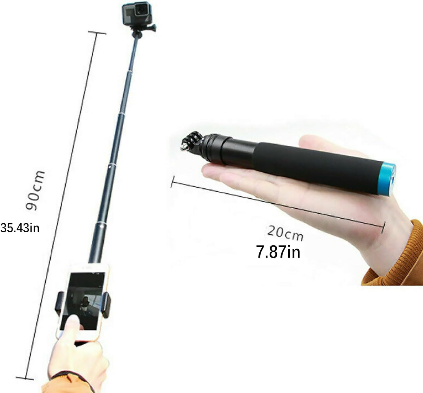 MLKOSS 7 6 5 4 Camera Stick Handheld Selfie Stick+Tripod Mount+Phone Clip+ Strap Stand Holder for Hero Series Parts