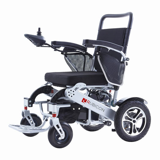 Rubicon DX17 Automatic Foldable Electric Wheelchairs for Adults - Deluxe One Click Fold and Unfold - Super Horse Power (600W Motor Power) - Longest Range (up to 25miles with 2x12AH Dual Battery)