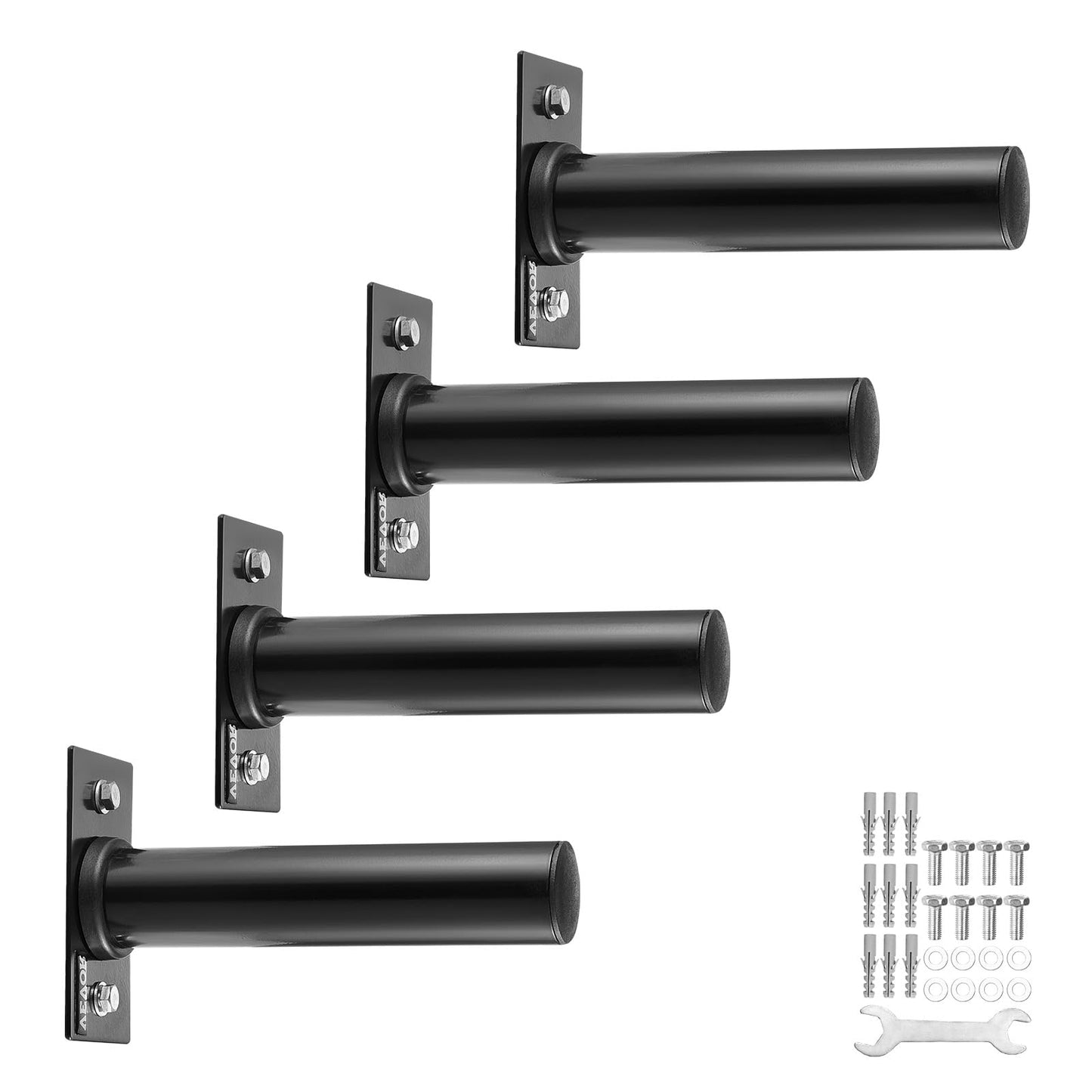 VEVOR Wall Mounted Weight Plate Holder, Weight Rack Storage for 2-Inch Weight Plates, 330 lbs Load Capacity Weight Storage Rack, Heavy Duty Iron Home Gym Organizer, 4 Pack, Mounting Hardware Included