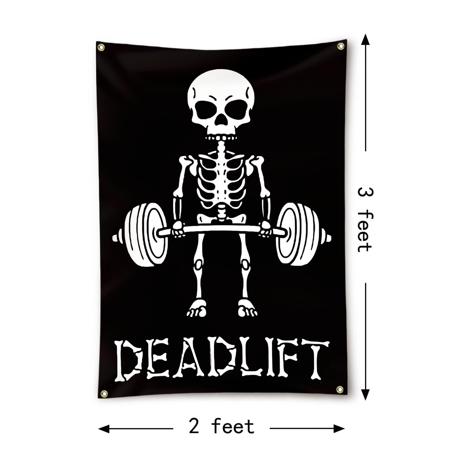 Deadlift Flag Motivational Home Gym Flag Banner Office Gym Wall Decor Fitness Lifting Flag with 4 Brass Grommets for Home Garage Gym decor 2x3 Feet
