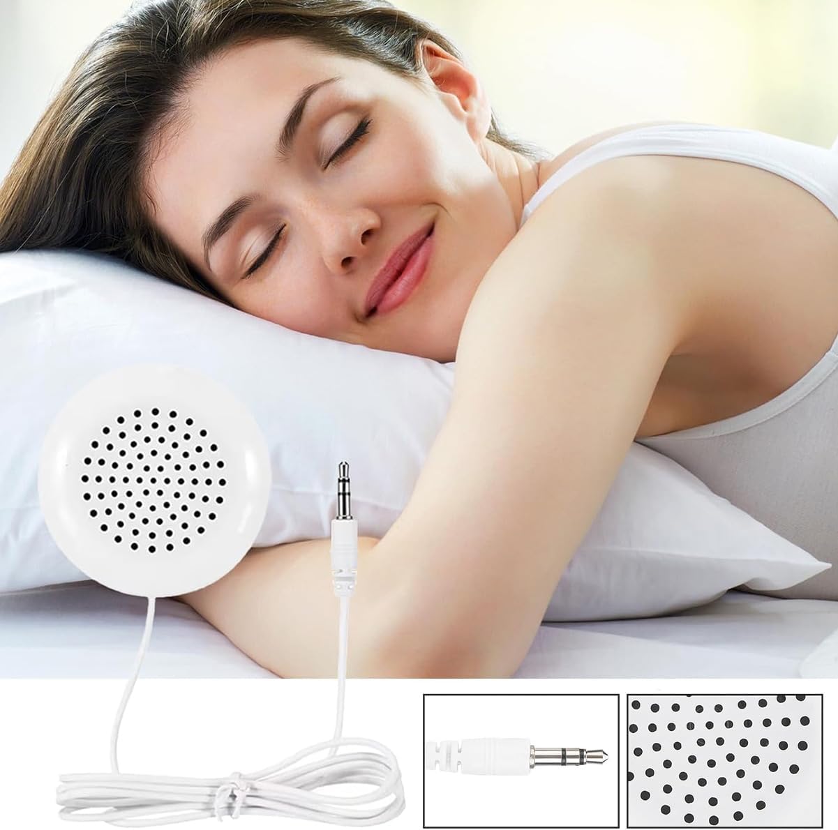 HANYAUKU 3.5mm MP3/MP4/Phone/CD/Player, Pillow Speaker, Mini Stereo Speaker Replacement, Portable DIY Sleep Device