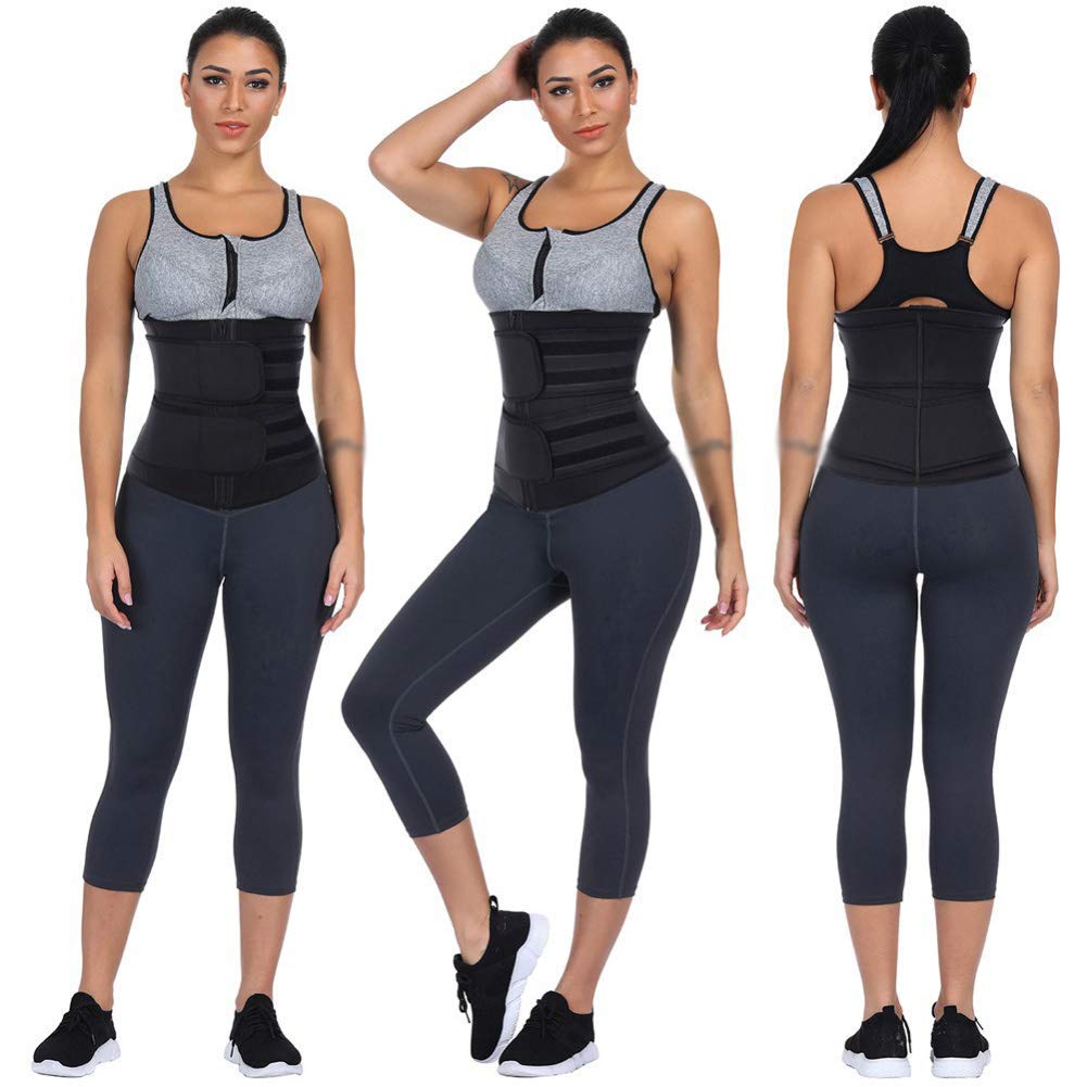 Pilarmuture Waist Trainer Belt for Women,Trimmer Belt Waist Trainer,Sweat Slimming Sports Neoprene Shaper Corset,Tummy Control BodyShaper (X-Large) Black
