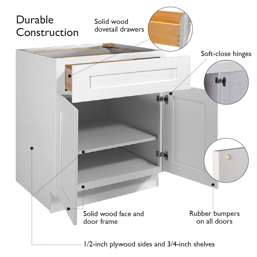 Design House Brookings Shaker Unassembled Base Kitchen Cabinet B9, 9 W x 24 D x 34.5 H, Brown, Solid Wood, Design House, 561316