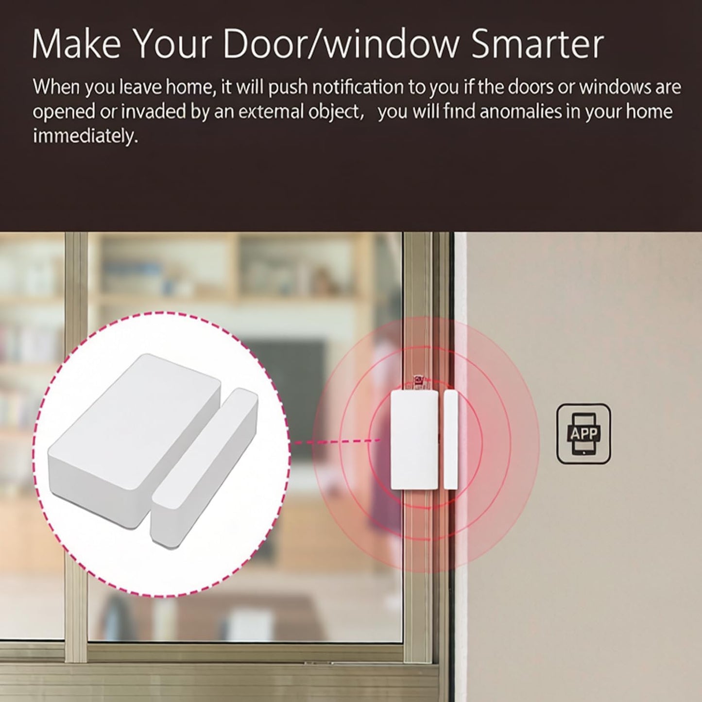 EACHHAHA Mini Door Sensor, Wireless Door Window Sensor for Home Automation, Works with APP, Zigbee Door Sensor, No Hub