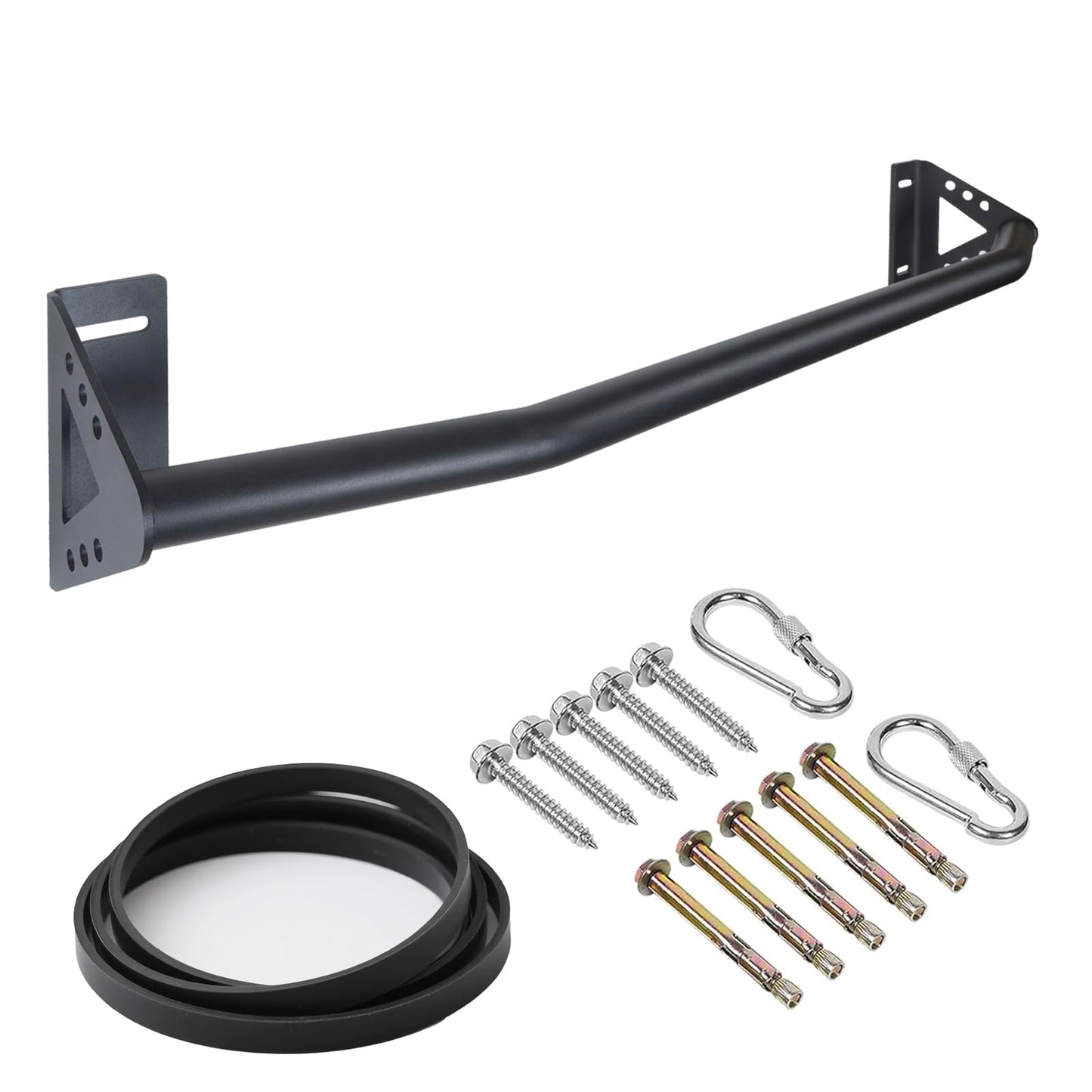 Purife Wall Mounted Heavy Duty Pull Up Bar Doorway With Assist Band, Strength Training Pullups Bar for Doorframe, Thick Metal Sturdy Wall Hanging Bar, Wood Beam or Joist Mount Chin Up Bars 500 lbs