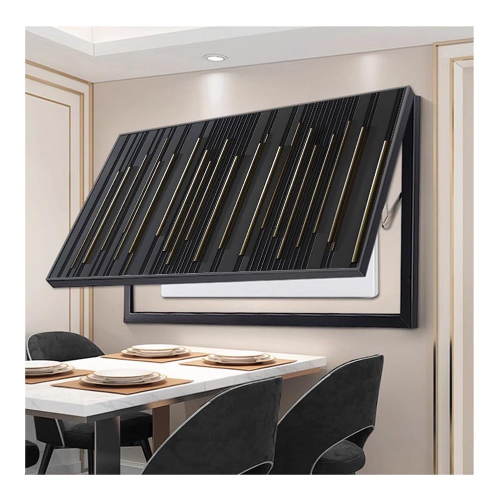 Hide Meter Box Wall Art Decorative Cabinet - Black Fuse Box Cover for Circuit Breaker Panels, Wall Mounted Electrical Doors Cover
