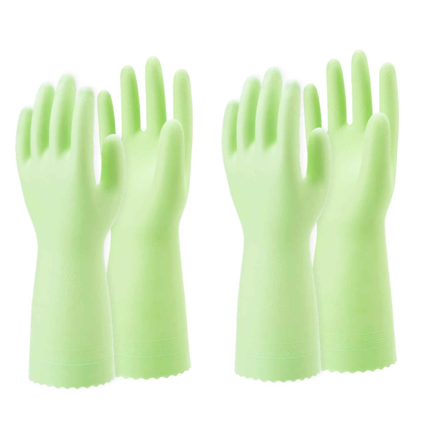 SHOWA 111 Skin-Friendly Dishwashing Gloves, Latex-Free PVC, Reusable Housekeeping Gloves with Cotton Liner, Non-Slip Grip for Kitchen & Gardening, Made in Japan, Medium, 2-Pairs