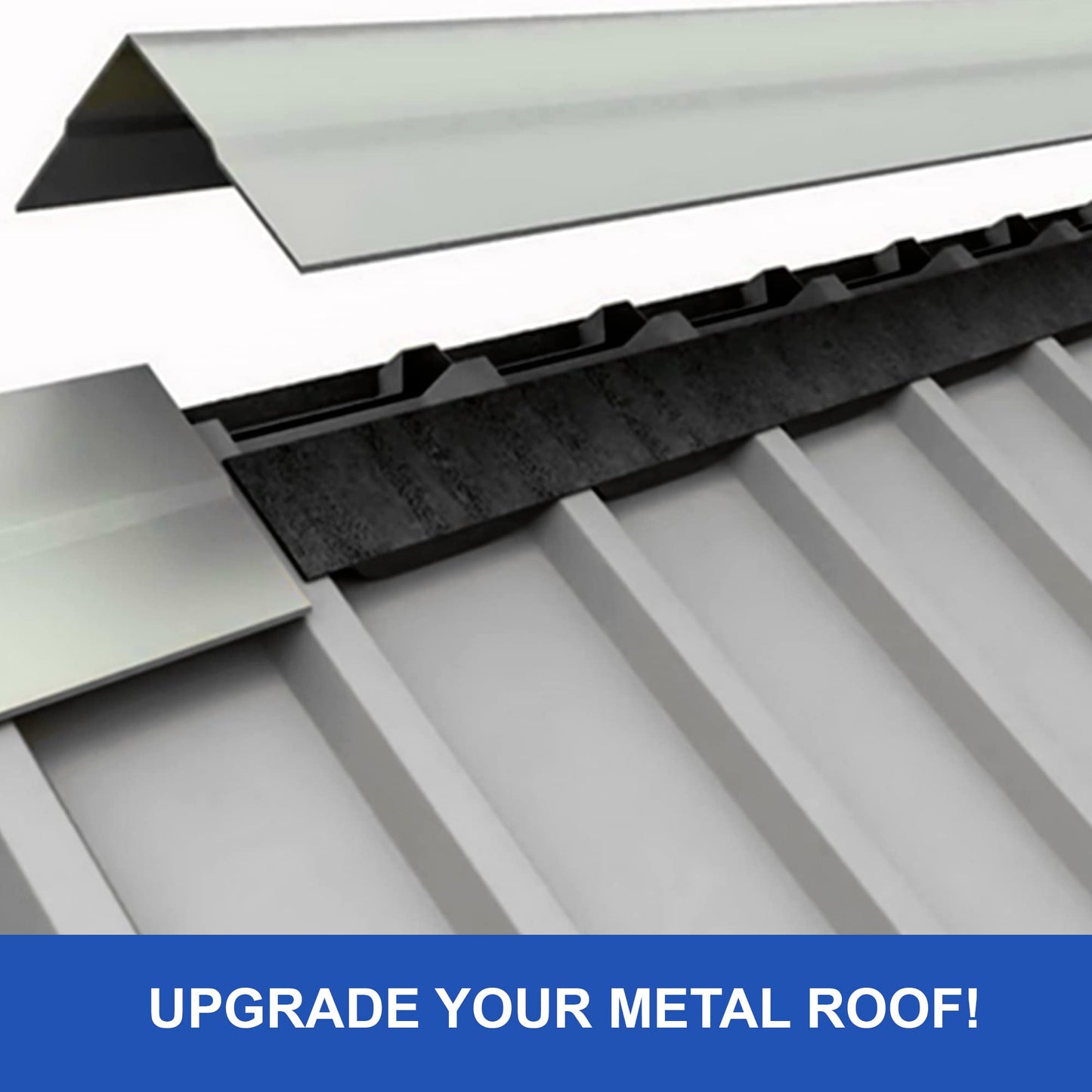 Duco USA-Made R Panel Foam Closure Strips - 100 Pack of 3ft Black Corrugated Roof Foam Strips for Metal Roof Insulations - Weatherproof Insulation Seal Blocks Moisture, Gaps, Noise & Dust