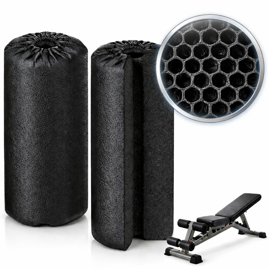2PCS High-Resilience Leg Extension Pad Replacement for Gym Machines, Stable High-Support Foam Roller, Durable No Peel or Crumble for Leg Curl, Bench, Inversion Table