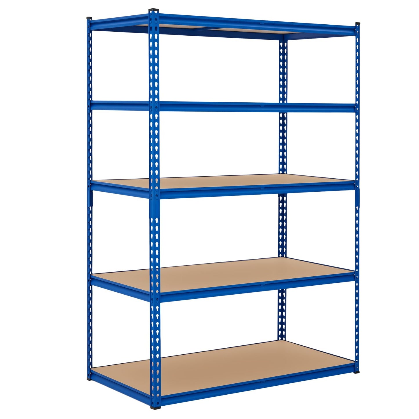 5 Tier Shelving Unit, 500 Lbs Per Shelf, 60" W x 24" D x 71" H Industrial Storage with Adjustable Steel Shelves for Garage, Warehouse, Kitchen, Pantry, Blue
