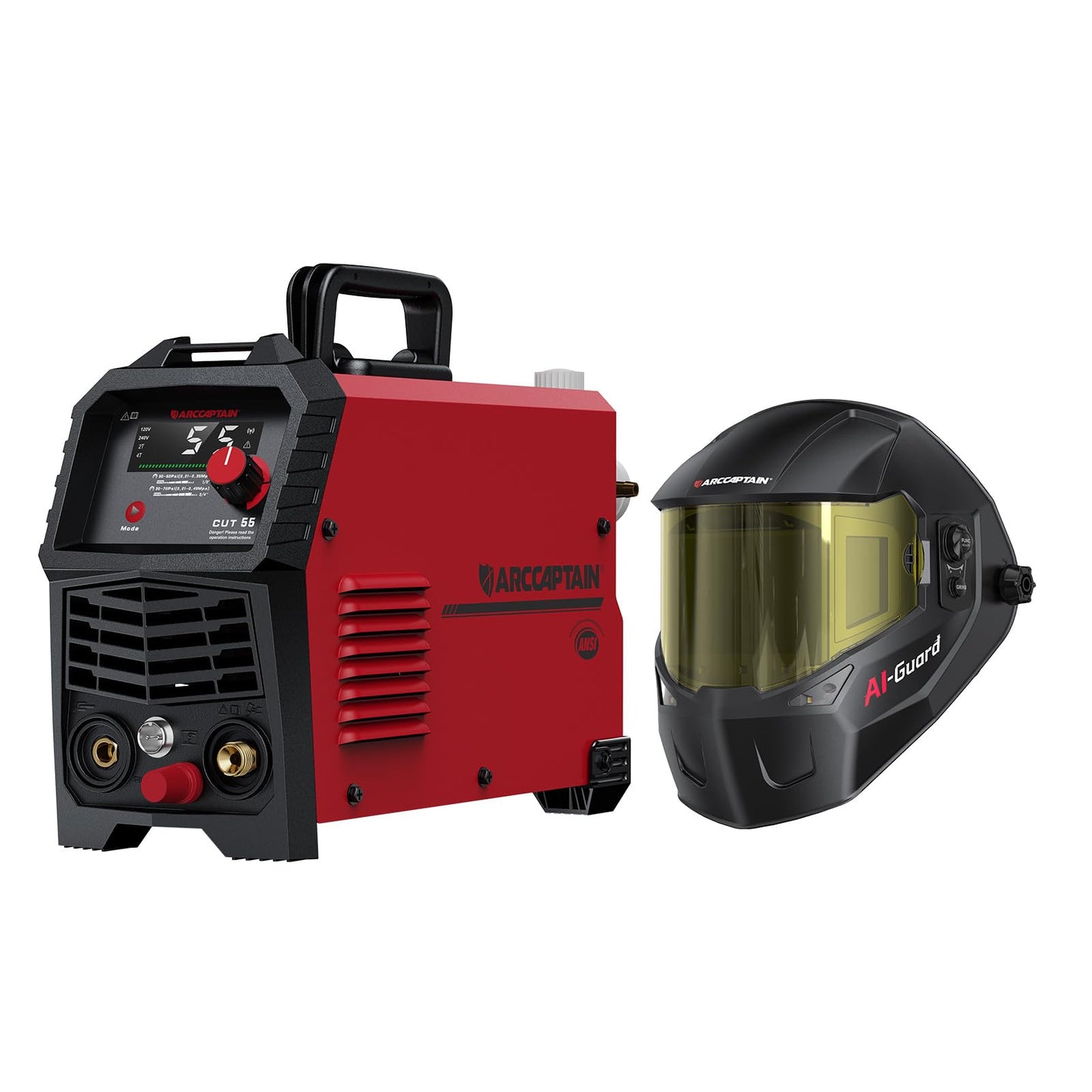 ARCCAPTAIN 55A Plasma Cutter and ARCCAPTAIN Intelligent Auto-Shade Welding Helmet