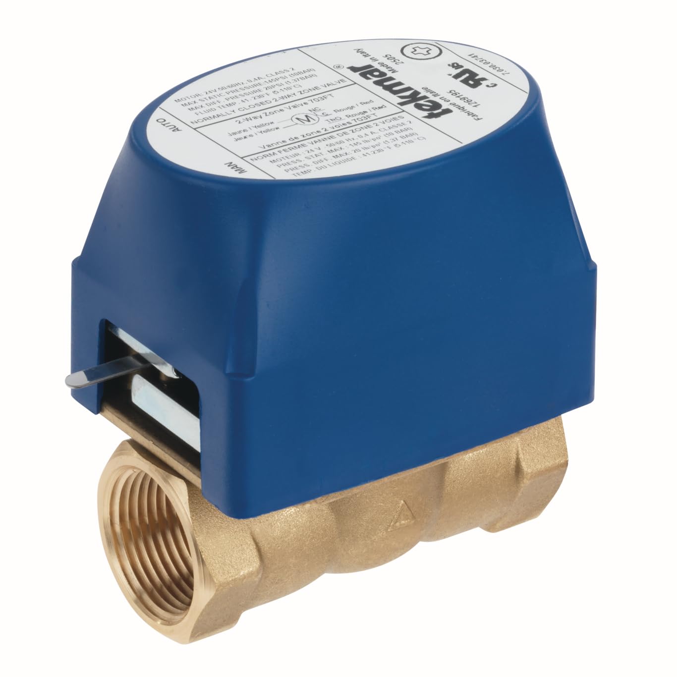 tekmar 703FT 2-Way Zone Valve | Normally Closed, Electro-Mechanical Actuation with End Switch, 1" Female NPT, 24V AC |Hydronic Heating & Cooling Systems