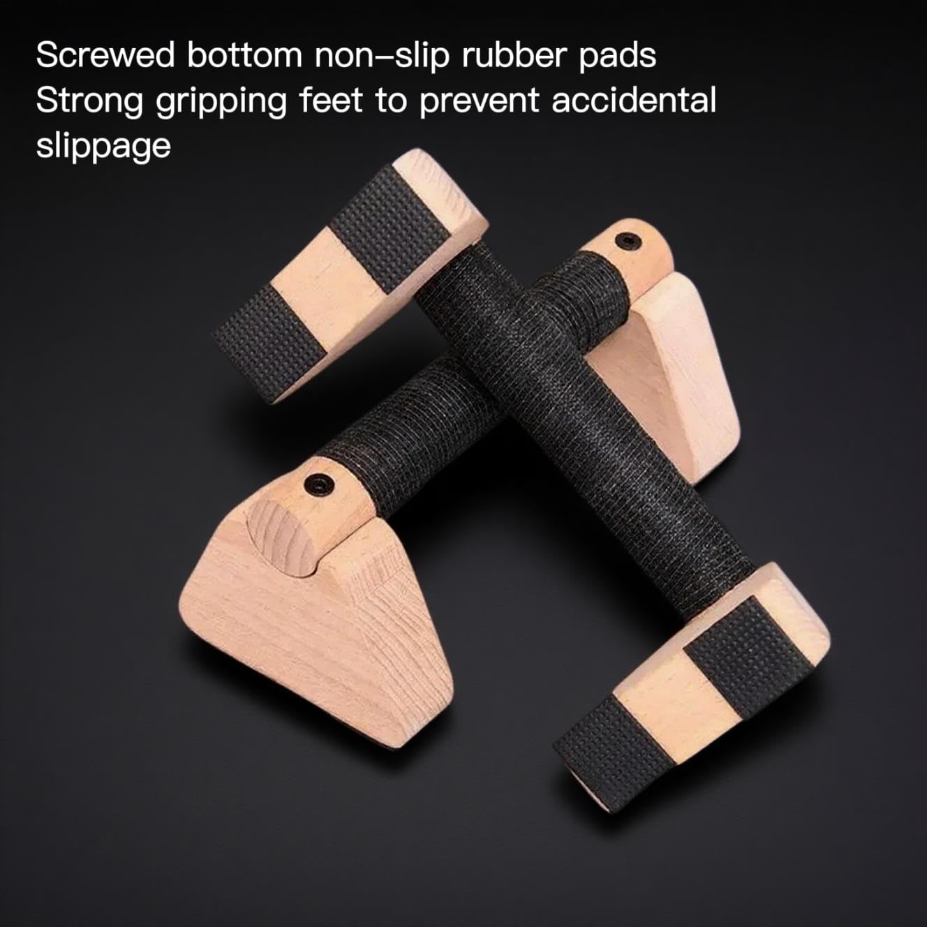 Portable Calisthenics Equipment Parallettes Bars Wooden Push Up Bars with Non-Slip Base, 7.8 Inch Handstand Training Blocks & Push Up Handles, for Home Workout Strength Training