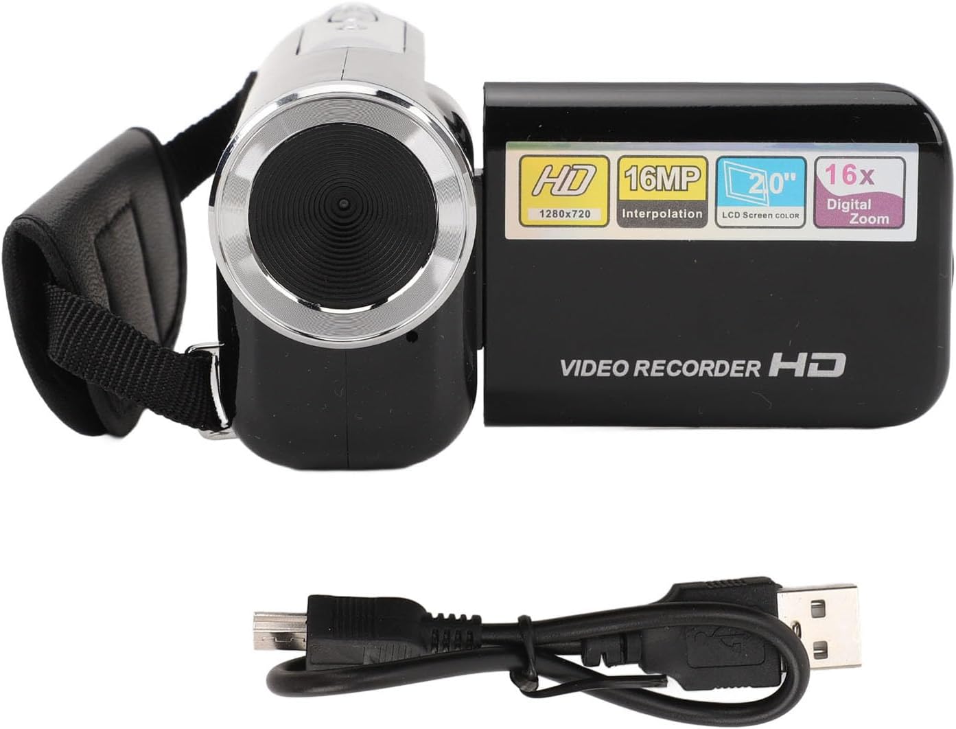 16MP 1080P 16X 2.0inch 1/4 Inch Camcorder Digital Zoom Rotatable Screen Anti Shake USB Port Threaded Hole Video Camera