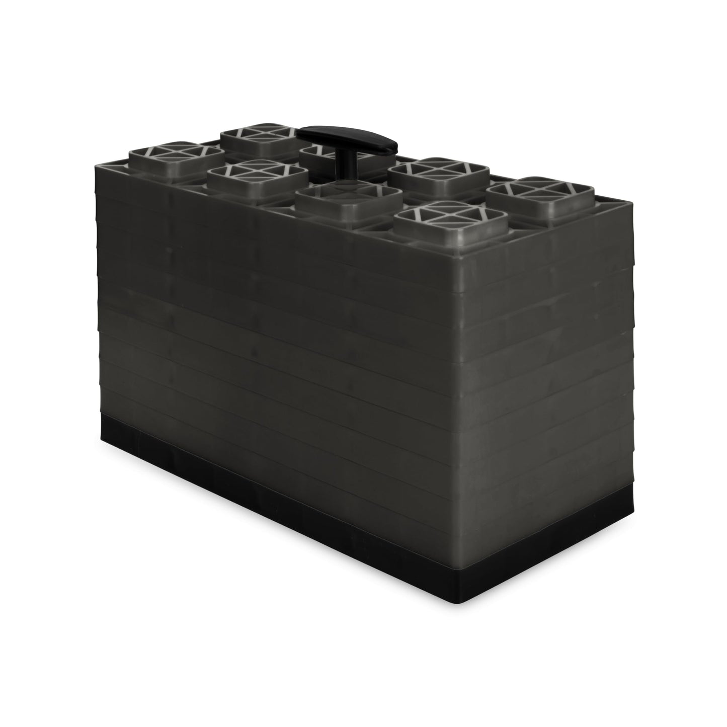Camco Fasten RV Leveling Blocks - Features Interlocking Design for Customizable Height - Carrying Handle Twists to Secure Blocks for RV Storage - Measures 17” x 8.5” x 1”, 10-Pack (21025)