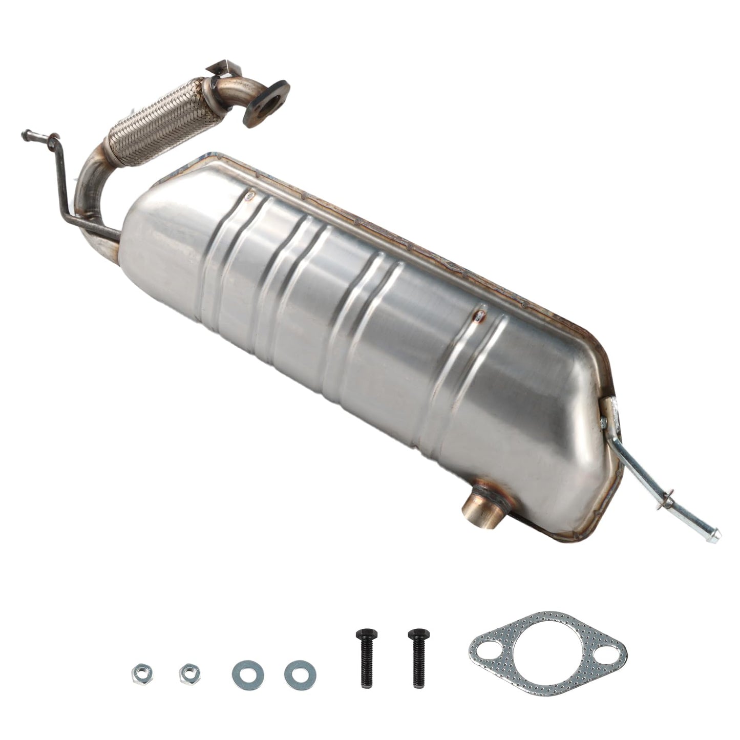 LELEHOKA Stainless Steel Rear Direct Fit Muffler Compatible for Smart Fortwo 2008-2015 1.0L, Automotive Replacement Part