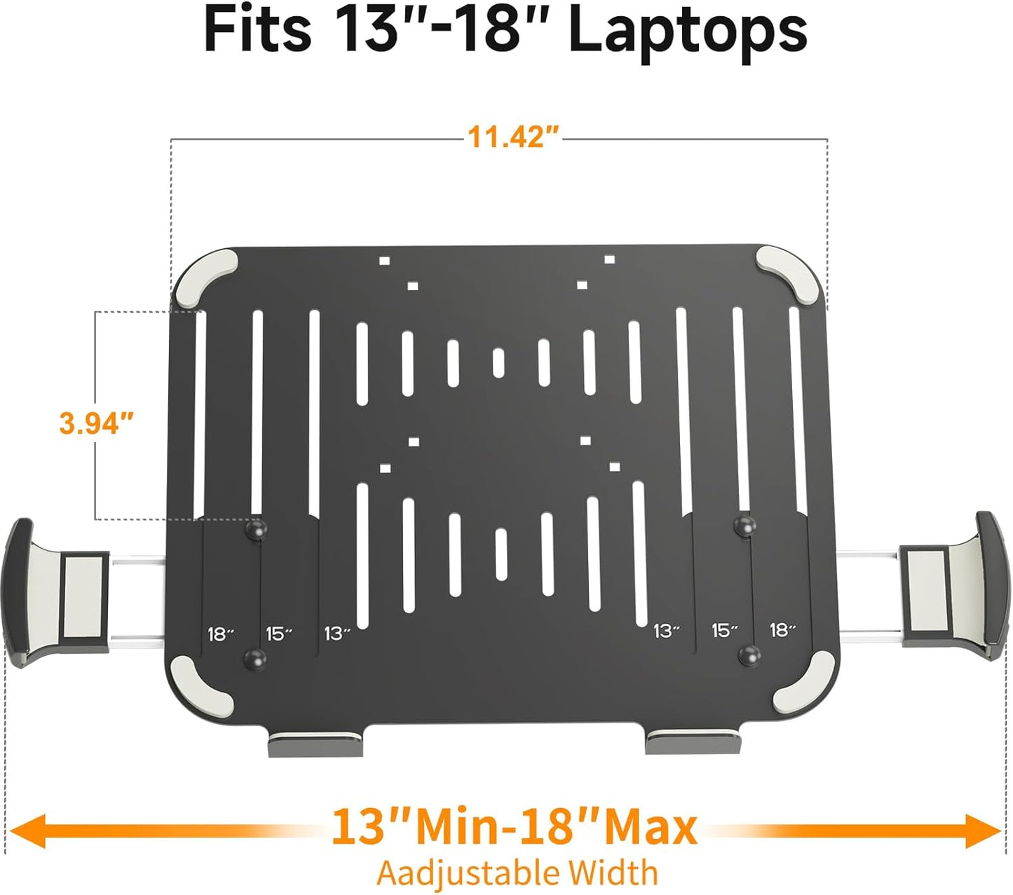 suptek 13 18 inch 75x75/ 100x100 mm 10lbs,Black(TP007) Adjustable to Laptop VESA Arm Mount Tray for Monitor Arms