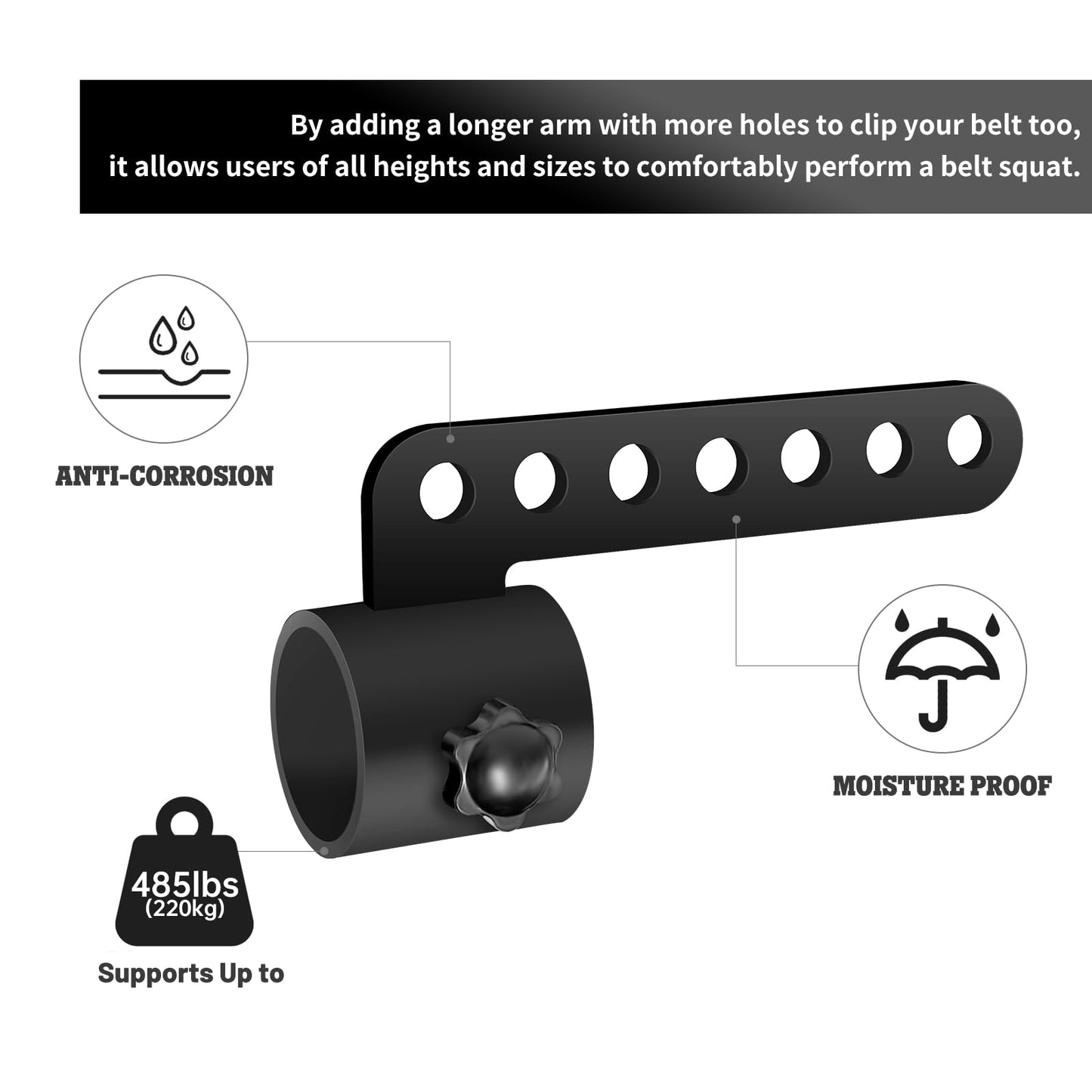 OMMUU Belt Squat Bar Machine Attachment for 2 inch Olympic Barbell Bar,Landmine D-Handle Cable T Bar Row Attachment for Squat Rack Home Gym Workout