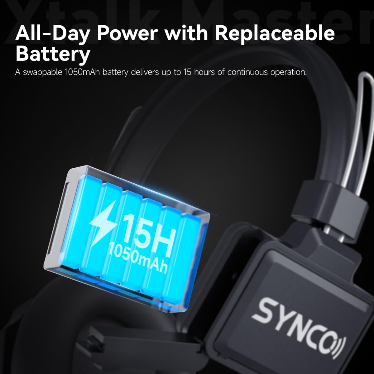 SYNCO Xtalk Master 4 Users Wireless Intercom Headset System Communication Headsets for 4 Persons, 500m Range 1640ft 2.4GHz ENC Noise Cancellation USB-C UAC Connectivity 15H Battery (XM4/4 PCS)