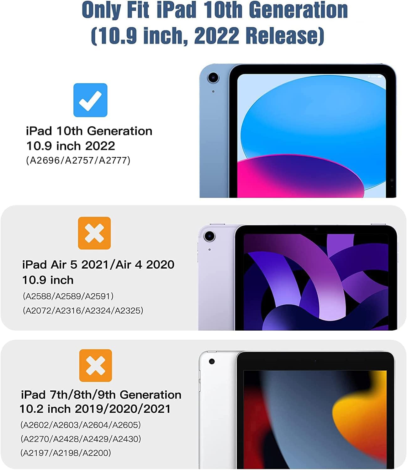 Dteck A16/10th 10.9 Inch 2022 for iPad Generation Case with Pencil Holder,Premium PU Leather Folio Multiple Viewing
