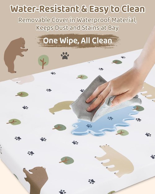 lasoftan Pack and Play Mattress - 38" x 26" Soft Breathable Portable Mattres Waterproof & Washable Perfectly fits Pack n Play