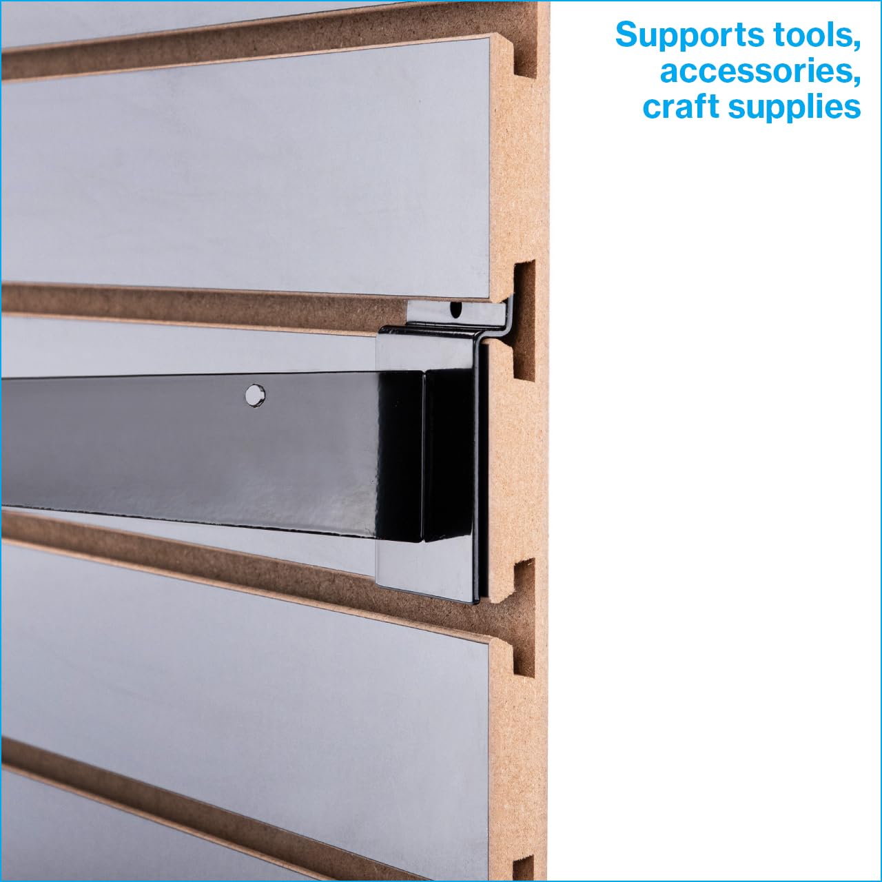 SSWBasics 4 ft x 2 ft Horizontal Black Slatwall Panels for Wall (24"H x 48"L) - Pack of 2 - Garage Wall Organizer Panels and Craft Storage Organization Slatwall Panel
