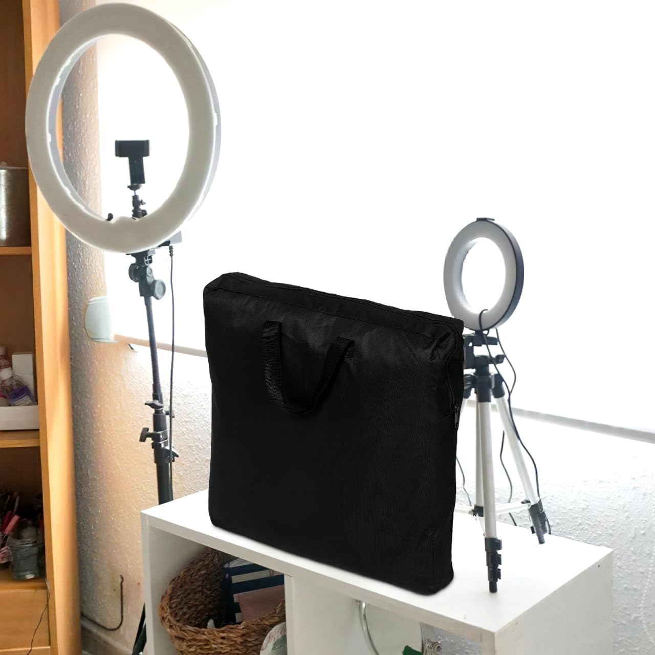 ELAYARD 18.1-Inch Portable Ring Light Storage Bag Zipper Carrying Case Protective Soft Interior for Photography Video