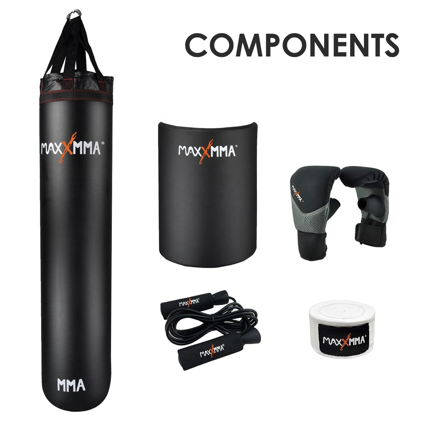 MaxxMMA 5 ft Water/Air Heavy Bag Kit (Adjustable Weight 70~140 lbs.)